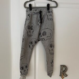 NUNUNU Gray Skull Print Joggers